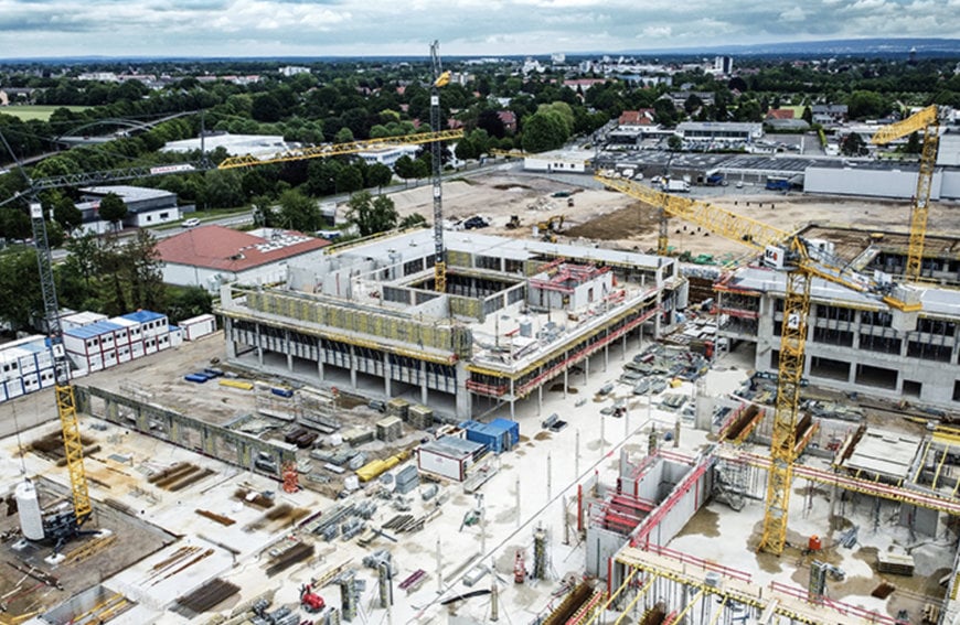 LIEBHERR CRANES HELP BUILD EDEKA CAMPUS IN MINDEN, GERMANY